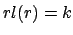 $rl(r) = k$